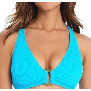 Bleu by Rod Beattie Women's Blue X-Back D-Ring Bikini Top Size 34D 15412